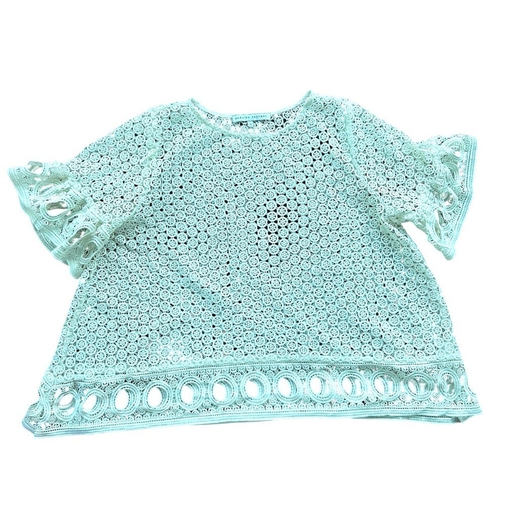 𝅺Anthropologie English factory white crochet‎ cutout blouse - Picture 2 of 8